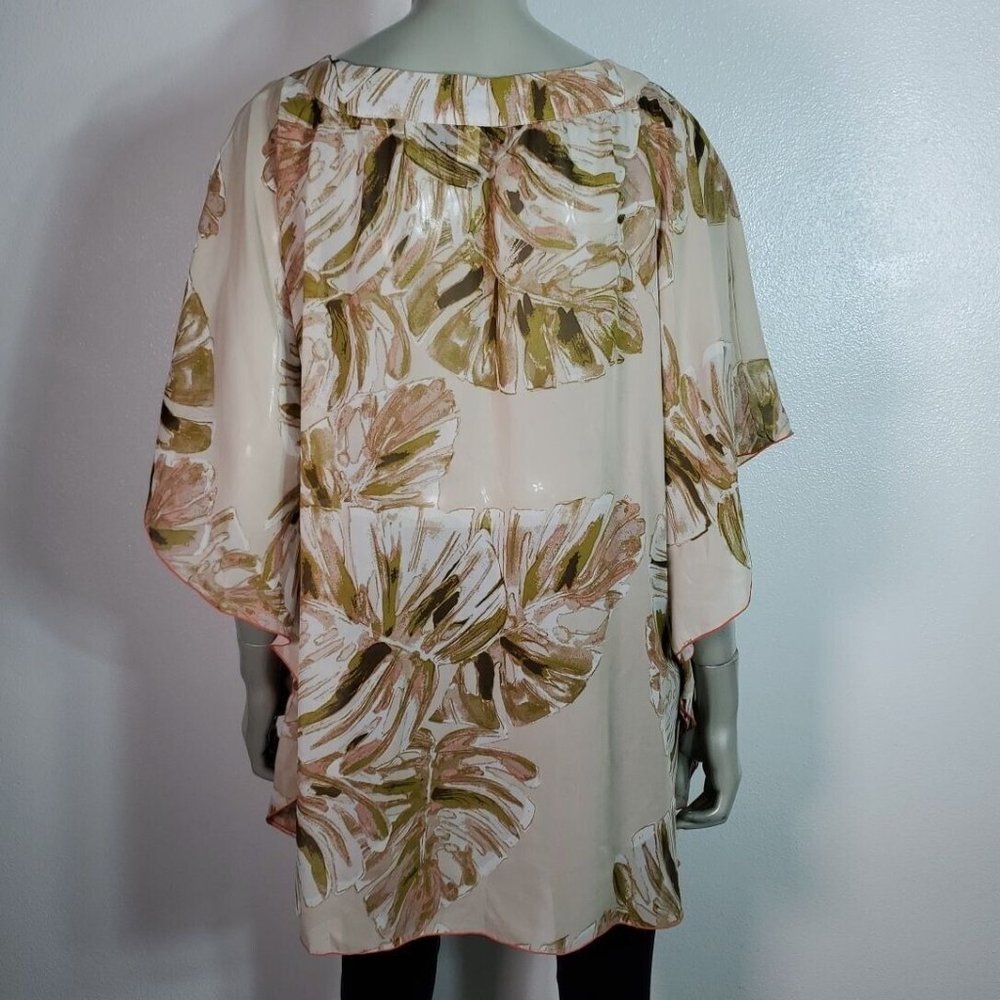 Lane Bryant Poncho Top Plus Size 22/24 Beaded Sheer Kimono Sleeve Pullover Multi - Picture 5 of 7